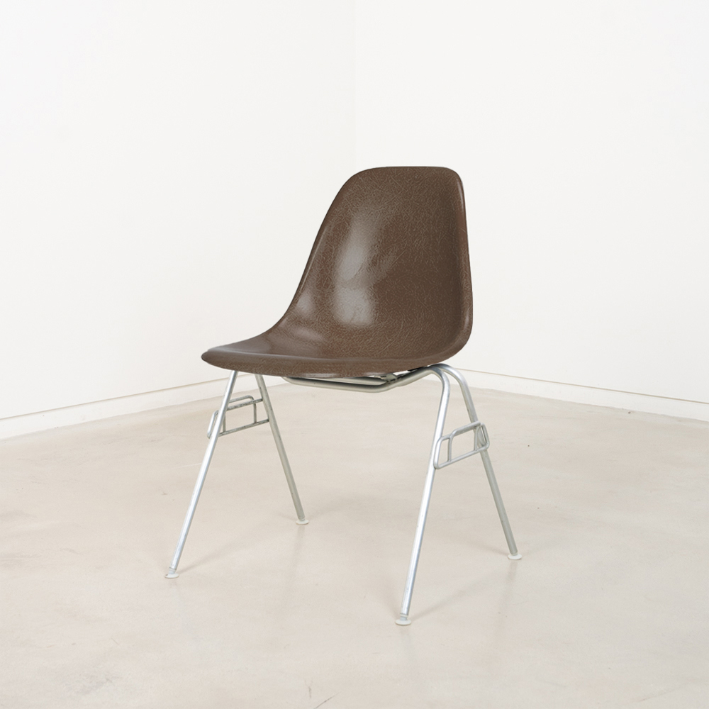 Vintage Eames Fiberglass Side Chair (Seal Brown)