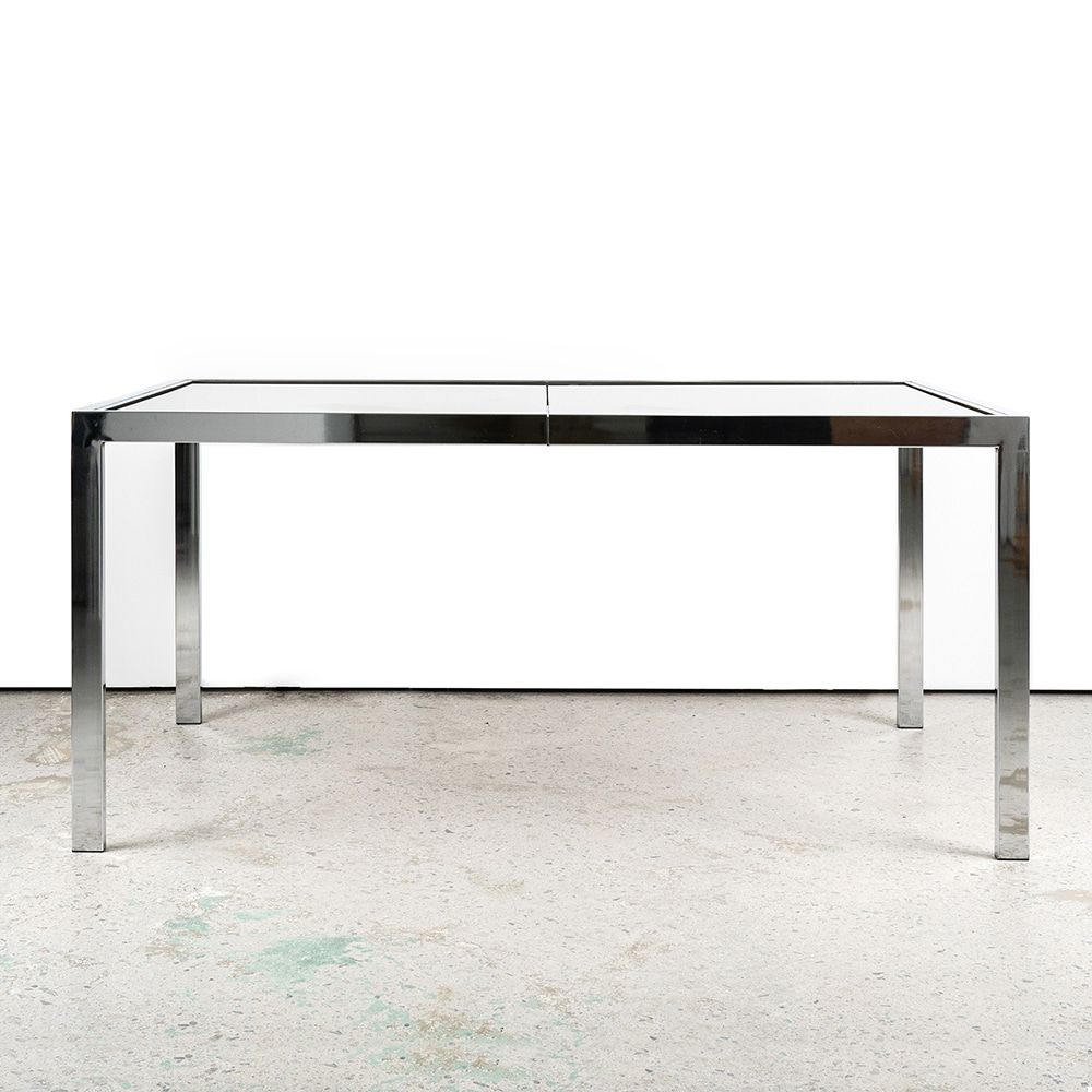 Chrome and Cane Dining Table by Milo Baughman