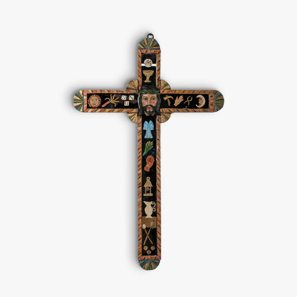Large Mexican Hand Painted Cross